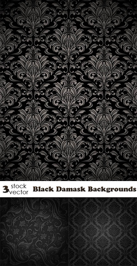 Black Damask Backgrounds vectors