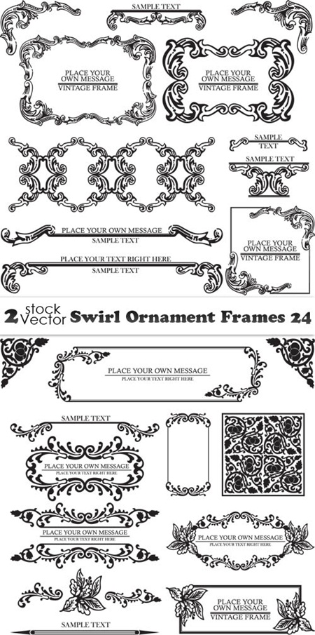Swirl Ornament Frames vector 24