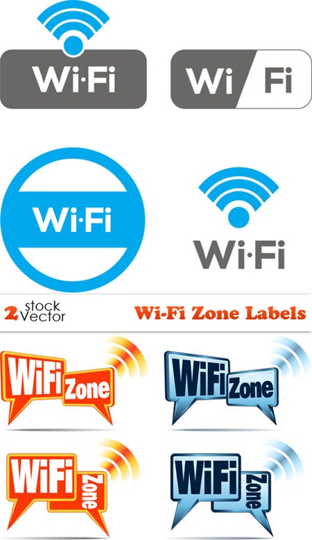 Wi-Fi Zone Labels vector