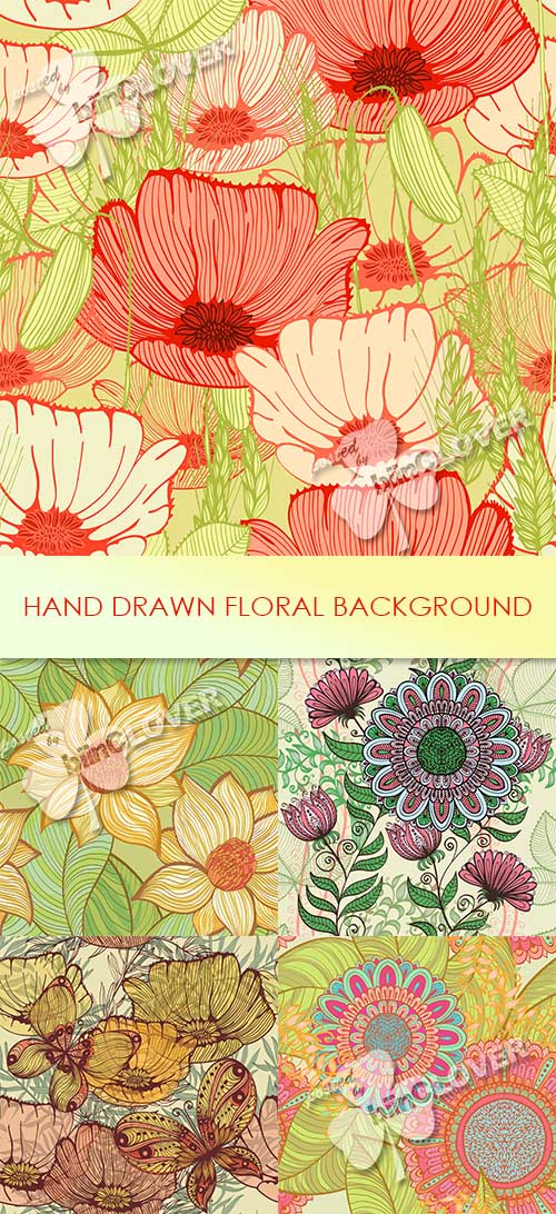 Hand drawn floral background 0473