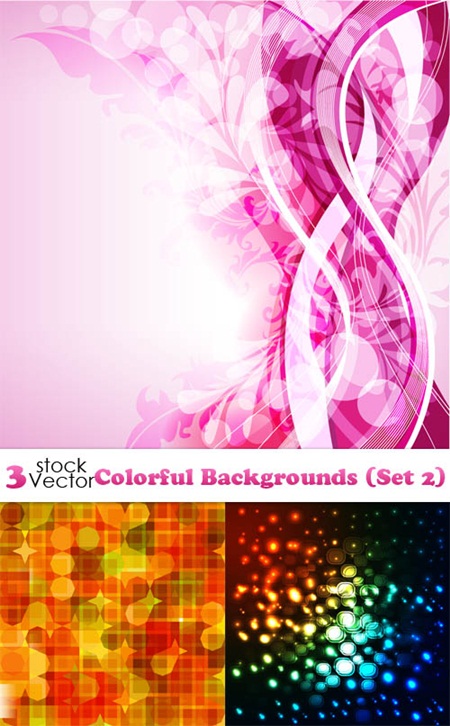 Colorful Backgrounds vector Set 2