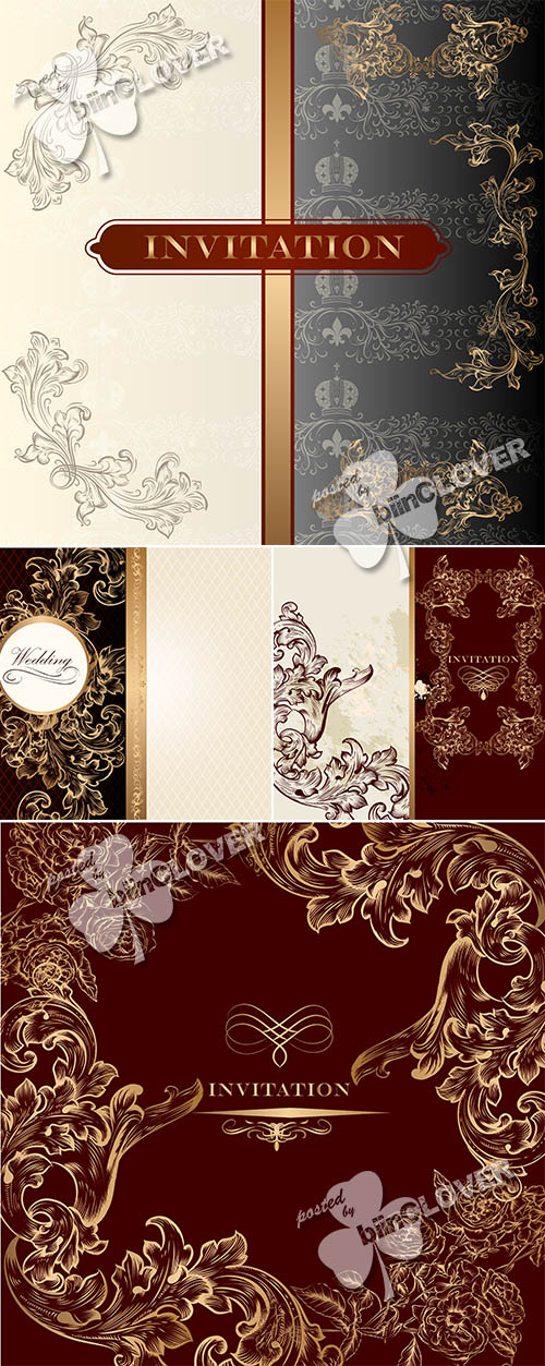 Invitation card with royal ornament 0471