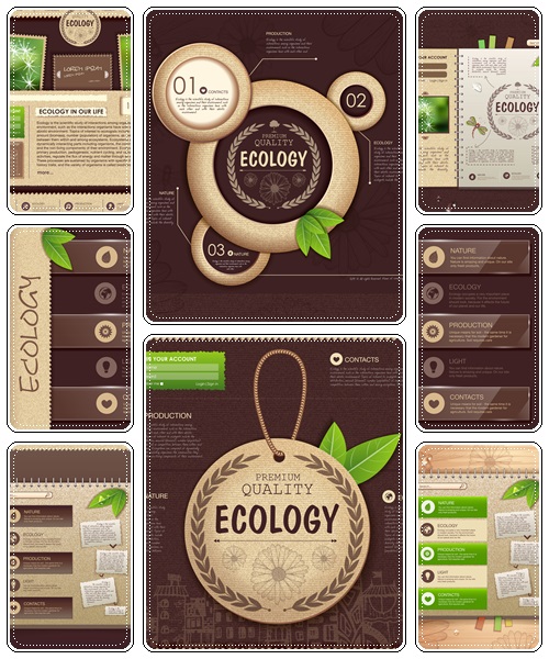 Web site design. Ecology background  - vector stock