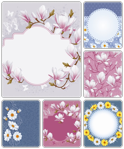 Floral frame and backgrounds  - vector stock