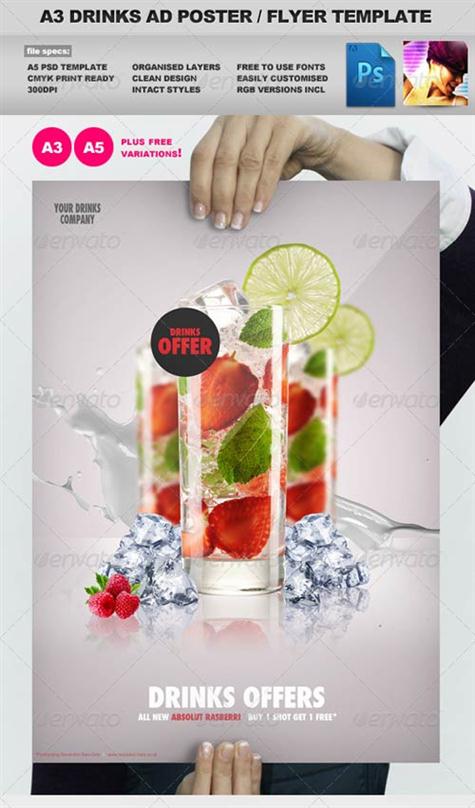 GraphicRiver A3 Drinks Promotion Advertisement Poster Template